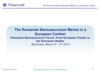 The Romanian Bancassurance Market in a European Context