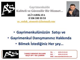 Gayrimenkulde Kaliteli ve Güvenilir Bir Hizmet…