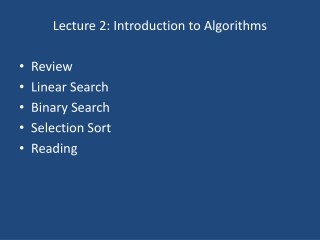Lecture 2: Introduction to Algorithms