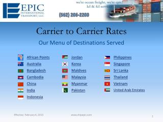 Carrier to Carrier Rates