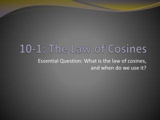 10-1: The Law of Cosines