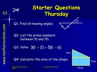 Starter Questions Thursday