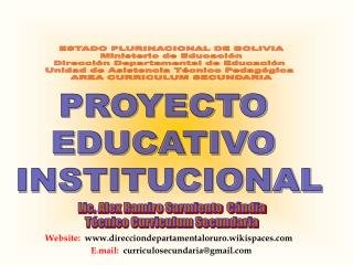 PROYECTO EDUCATIVO INSTITUCIONAL