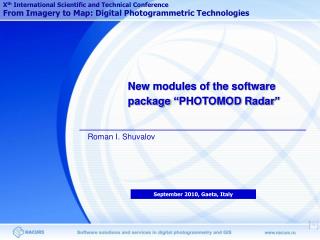New modules of the software package “PHOTOMOD Radar”