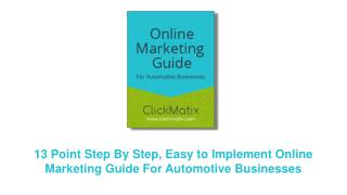 ClickMatix Online Marketing Guide for Automotive Businesses