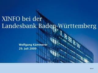 XINFO bei der 	 Landesbank Baden-Württemberg