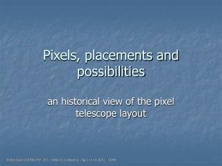 Pixels, placements and possibilities