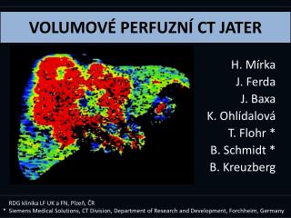 VOLUMOVÉ PERFUZNÍ CT JATER