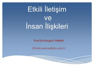 Etkili İletişim ve İnsan İlişkileri