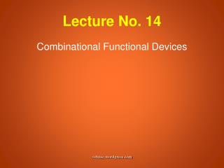 Lecture No. 14