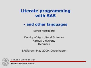 Literate programming with SAS - and other languages