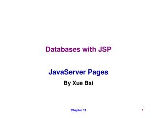 Databases with JSP