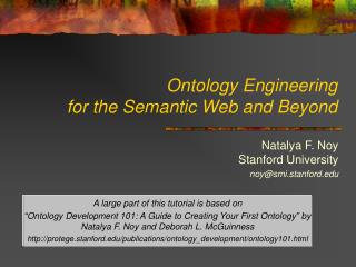 Ontology Engineering for the Semantic Web and Beyond