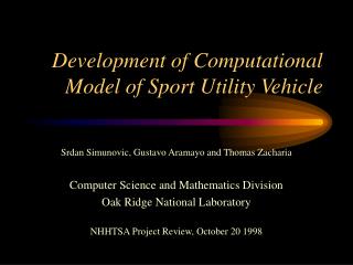 Development of Computational Model of Sport Utility Vehicle