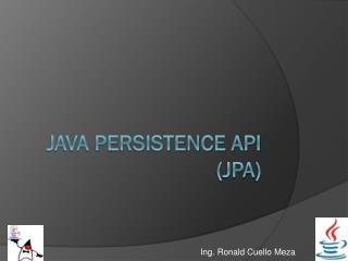 JAVA PERSISTENCE API ( jpa )