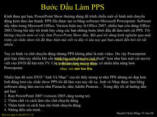 Bước Đầu Làm PPS