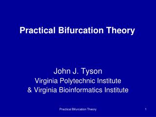 Practical Bifurcation Theory