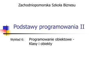 Podstawy programowania II