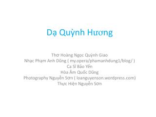 Dạ Quỳnh H ươ ng