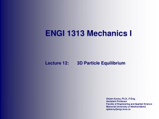 ENGI 1313 Mechanics I