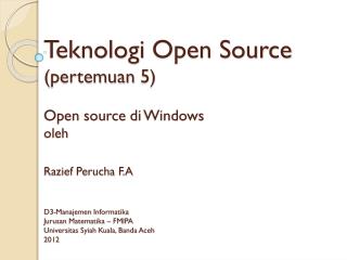 Apakah di windows ada aplikasi open source yang bisa digunakan ?