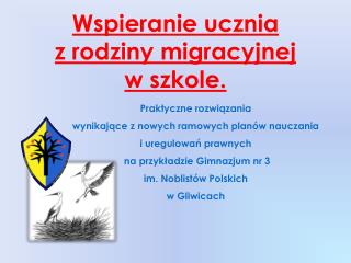 Wspieranie ucznia z rodziny migracyjnej w szkole.