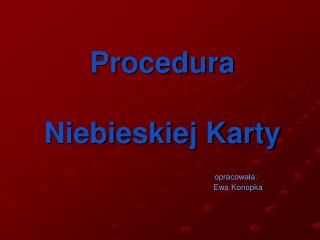 Procedura Niebieskiej Karty