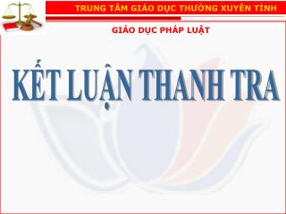 KẾT LUẬN THANH TRA