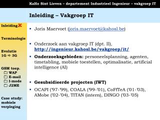 Inleiding – Vakgroep IT