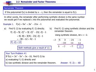 Remainder Theorem