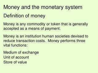 Ppt - Money And The Monetary System Powerpoint Presentation, Free 