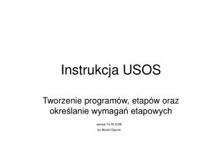 Instrukcja USOS