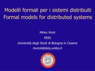 Modelli formali per i sistemi distribuiti