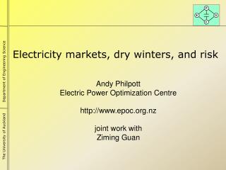 Electricity markets, dry winters, and risk