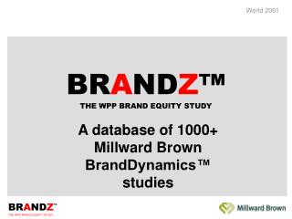 A database of 1000+ Millward Brown BrandDynamics™ studies