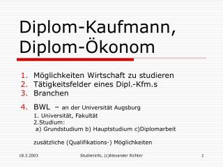 Diplom-Kaufmann, Diplom-Ökonom