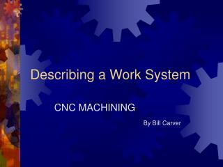 Describing a Work System
