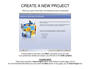CREATE A NEW PROJECT