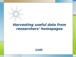 Harvesting useful data from researchers’ homepages
