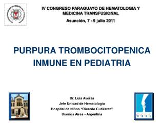 PURPURA TROMBOCITOPENICA INMUNE EN PEDIATRIA