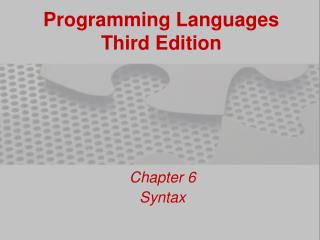 Programming Languages Third Edition