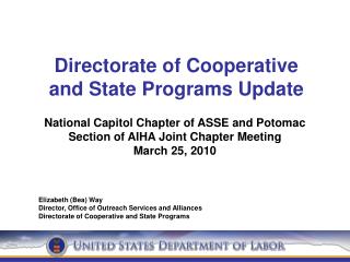 Directorate of Cooperative and State Programs Update