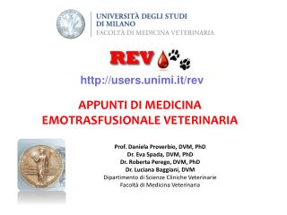 APPUNTI DI MEDICINA EMOTRASFUSIONALE VETERINARIA