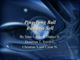 Ping-Pong Ball Business Sell
