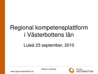 Regional kompetensplattform i Västerbottens län