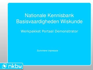 Nationale Kennisbank Basisvaardigheden Wiskunde