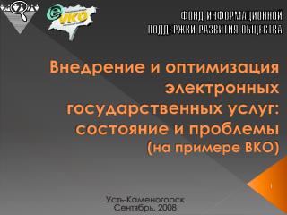 Внедрение и оптимизация электронных государственных услуг: состояние и проблемы (на примере ВКО)