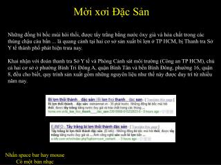 Mời xơi Đặc Sản