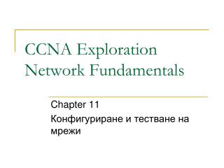 CCNA Exploration Network Fundamentals