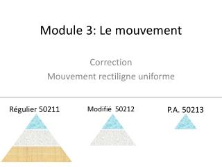 Module 3: Le mouvement